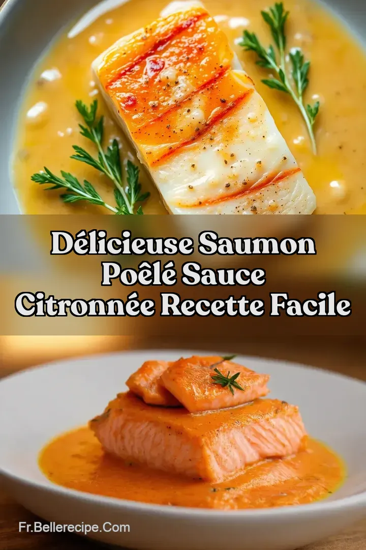 D&eacute;licieuse Saumon Po&ecirc;l&eacute; Sauce Citronn&eacute;e Recette Facile