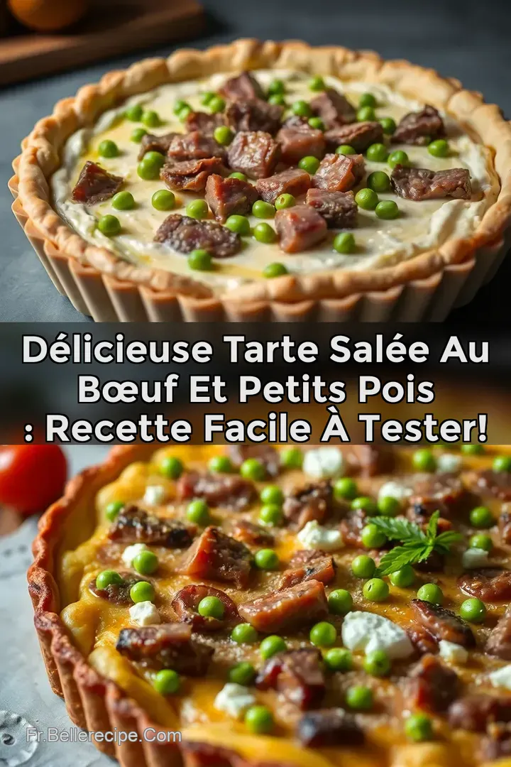 D&eacute;licieuse Tarte Sal&eacute;e au B&oelig;uf et Petits Pois : Recette Facile &agrave; Tester!