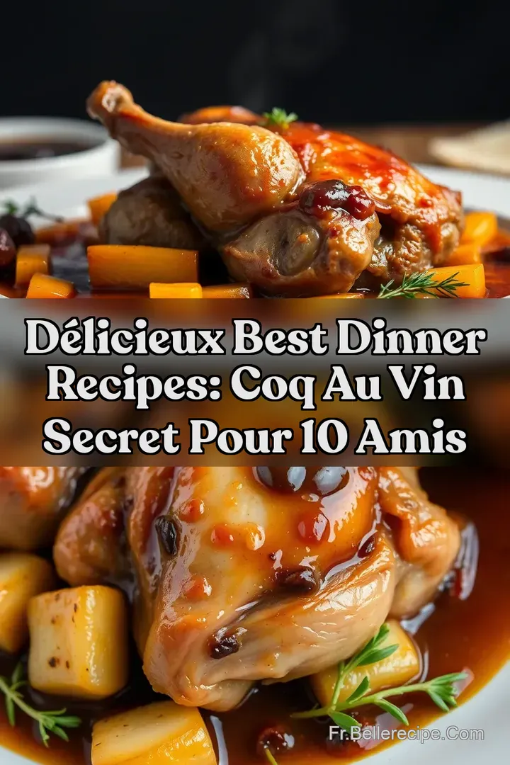 D&eacute;licieux Best Dinner Recipes: Coq au Vin Secret pour 10 Amis