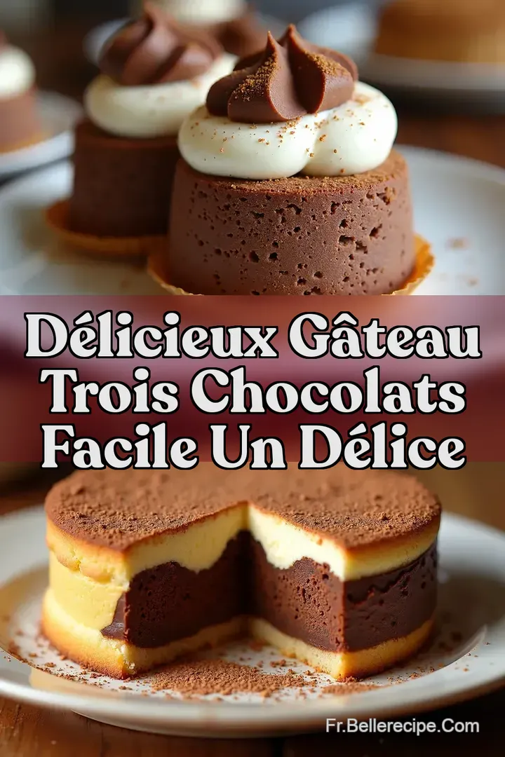 D&eacute;licieux G&acirc;teau Trois Chocolats Facile Un D&eacute;lice