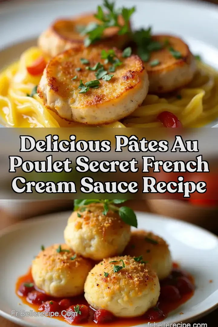 Delicious P&acirc;tes au poulet Secret French Cream Sauce Recipe