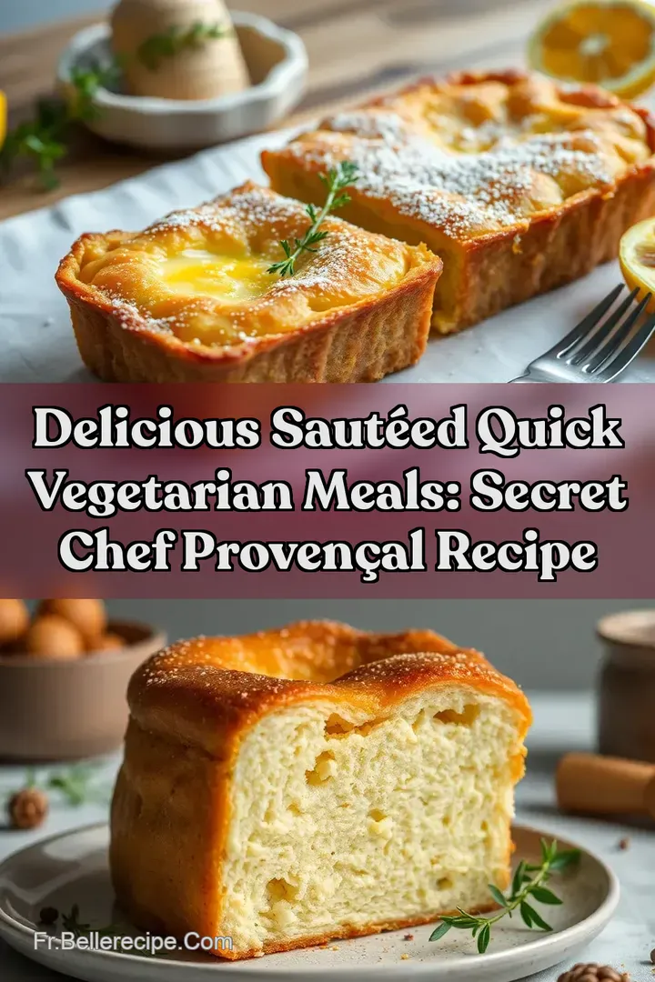 Delicious Saut&eacute;ed Quick Vegetarian Meals: Secret Chef Proven&ccedil;al Recipe