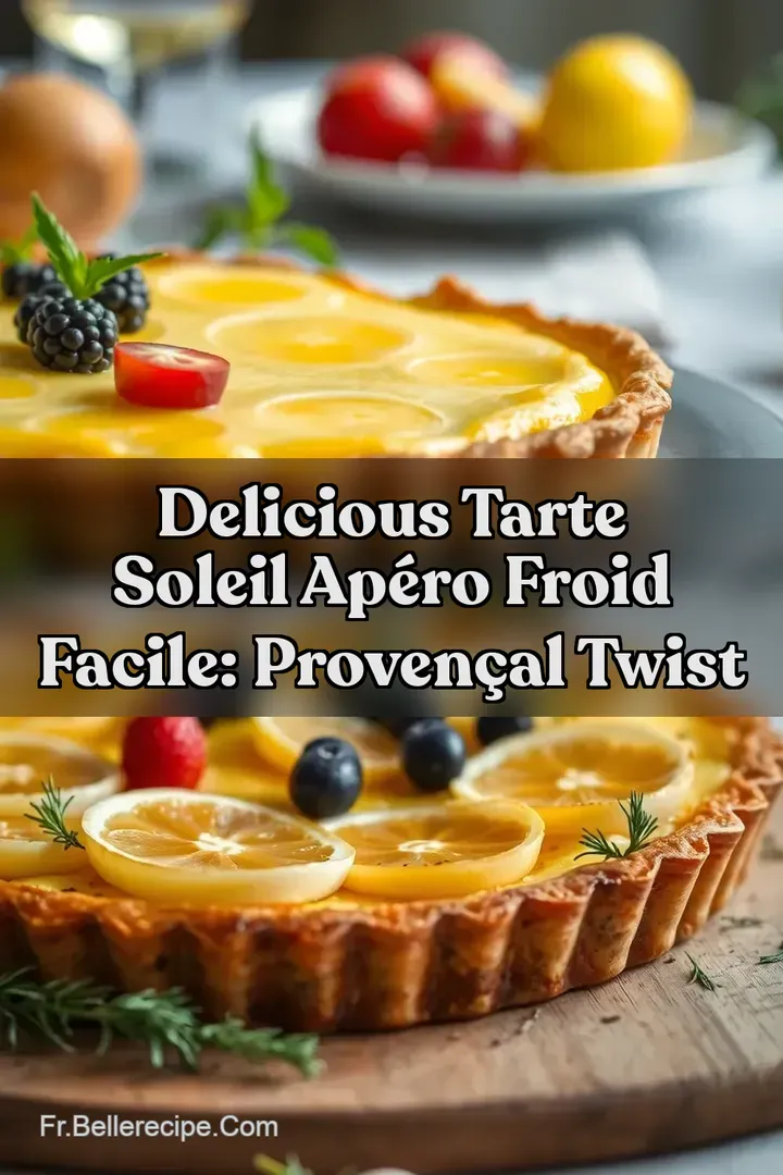 Delicious Tarte Soleil Ap&eacute;ro Froid Facile: Proven&ccedil;al Twist