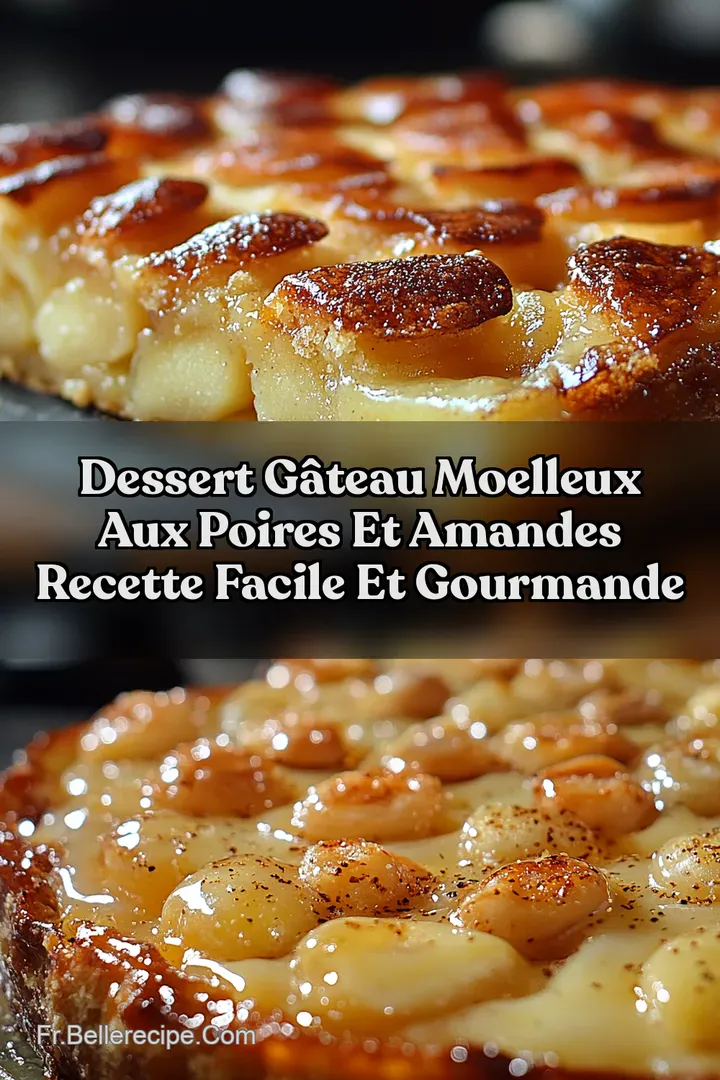 Dessert G&acirc;teau Moelleux aux Poires et Amandes Recette Facile et Gourmande