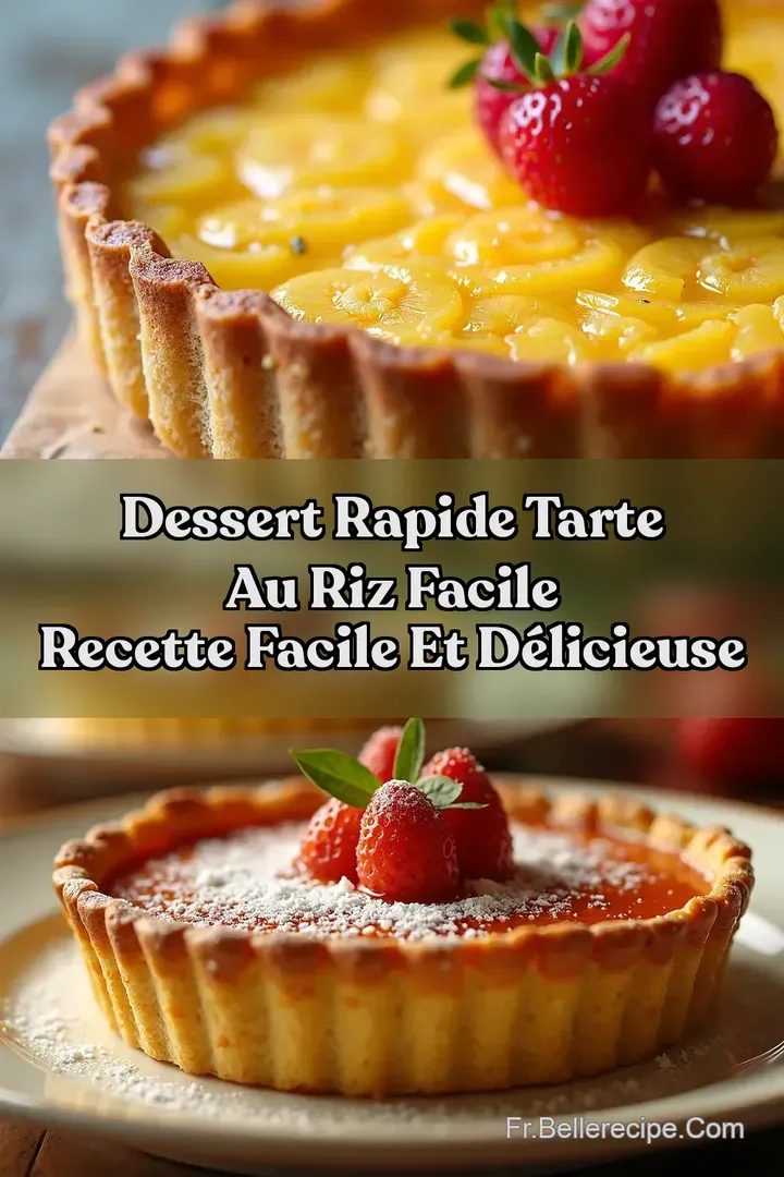 Dessert Rapide Tarte au Riz Facile Recette Facile et D&eacute;licieuse