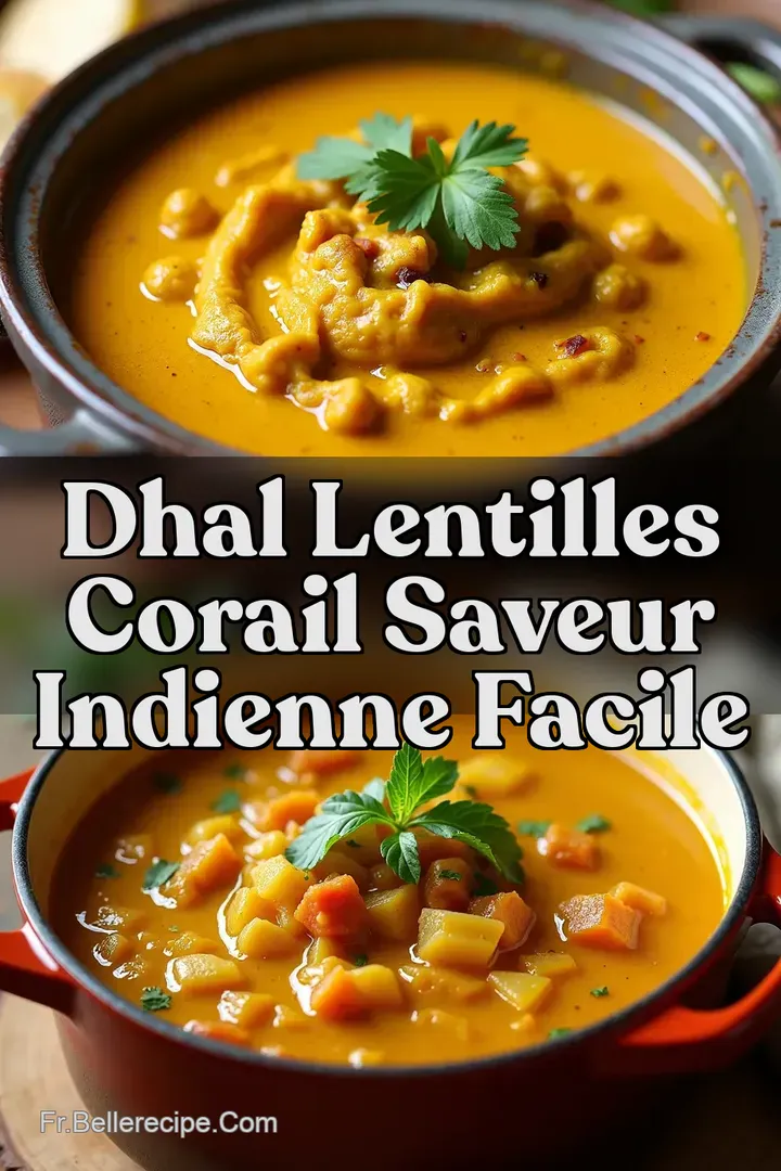 Dhal Lentilles Corail Saveur Indienne Facile