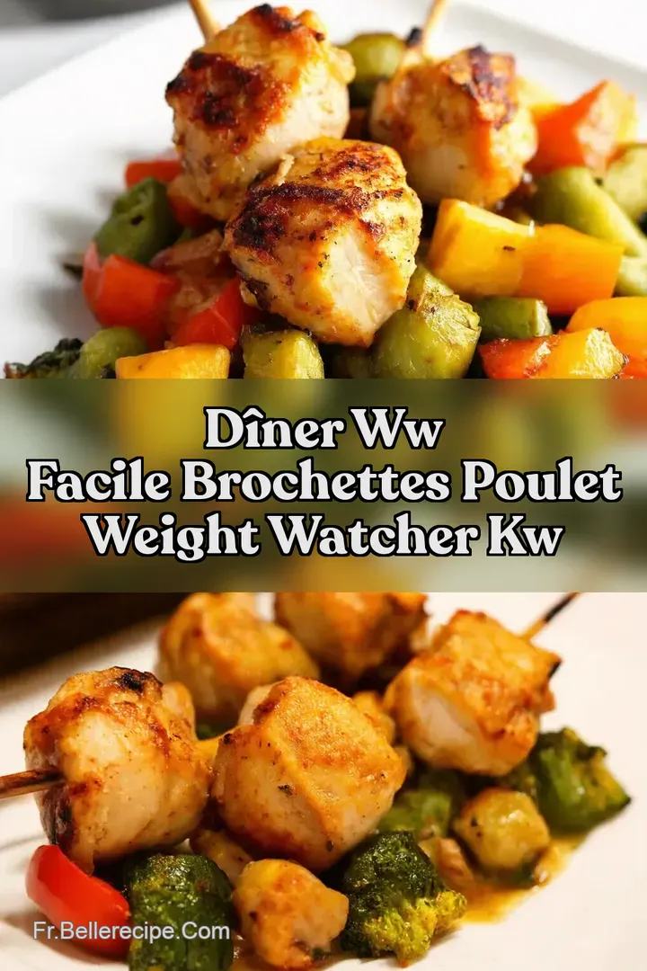 D&icirc;ner WW Facile Brochettes Poulet Weight Watcher kw
