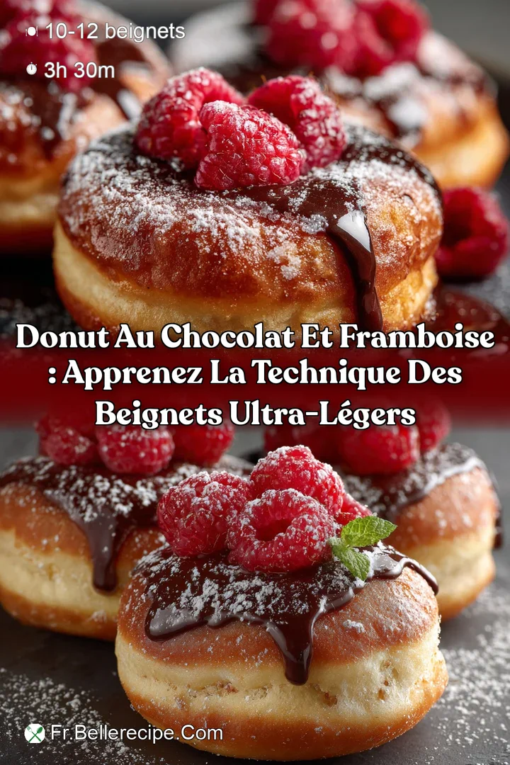 Donut au chocolat et framboise : Apprenez la technique des beignets ultra-l&eacute;gers