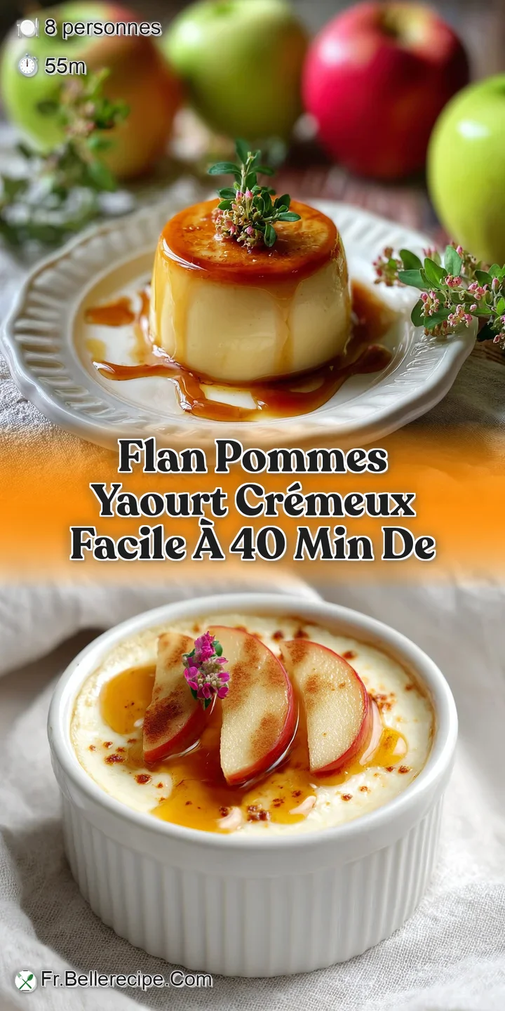 Close-up of creamy flan with tender, caramelized apples. Warm, inviting colors and delicate textures. A smooth, delicious ...