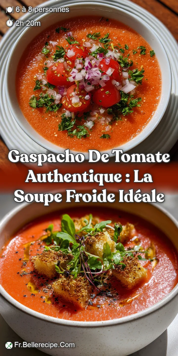 Gaspacho de Tomate Authentique : La Soupe Froide Id&eacute;ale
