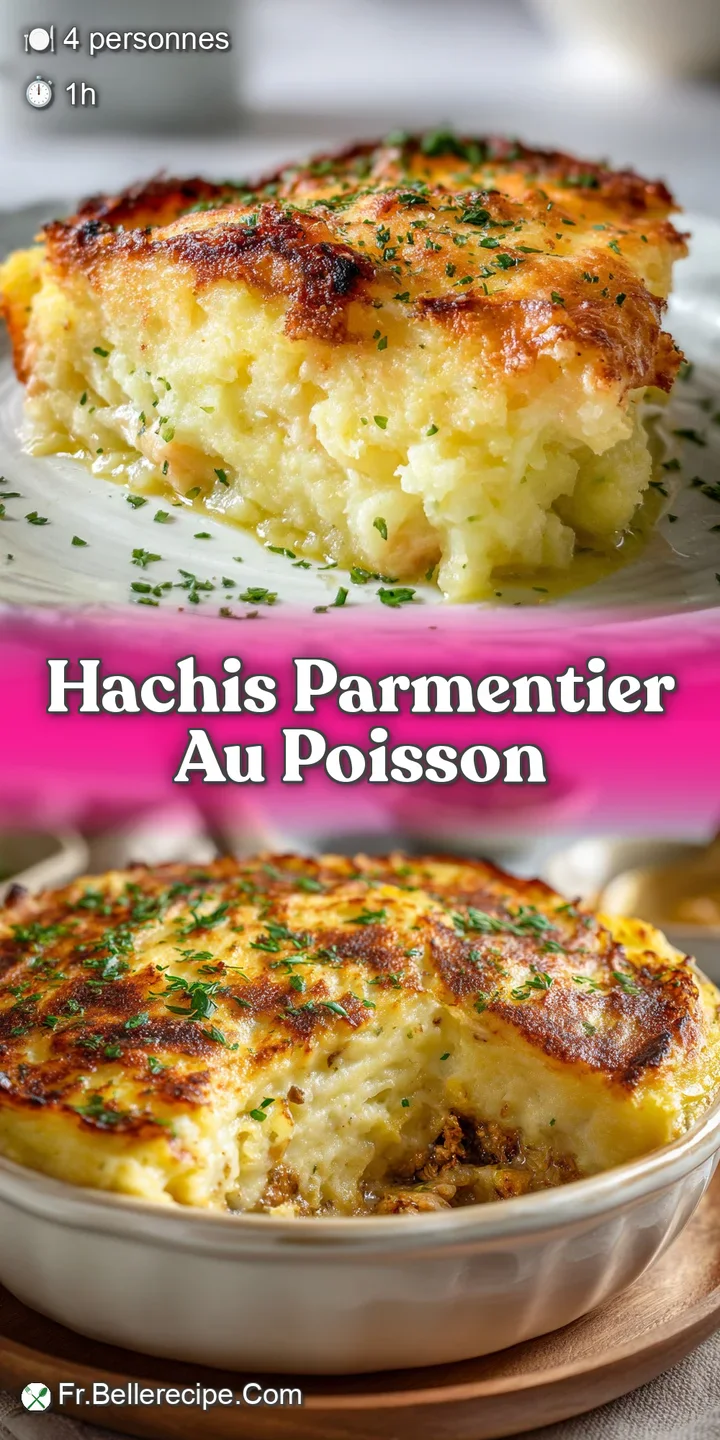 Creamy fish and potato bake close-up. Steaming, flaky white fish peeks through a golden brown, slightly crispy potato topp...