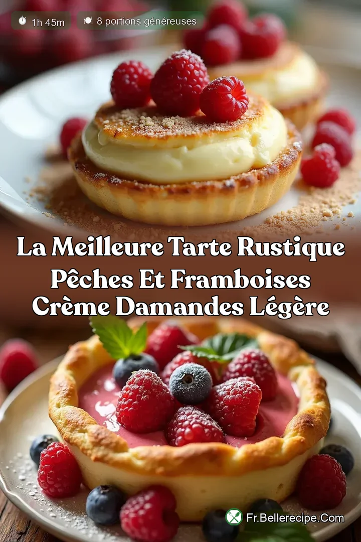 La Meilleure Tarte Rustique P&ecirc;ches et Framboises Cr&egrave;me dAmandes L&eacute;g&egrave;re