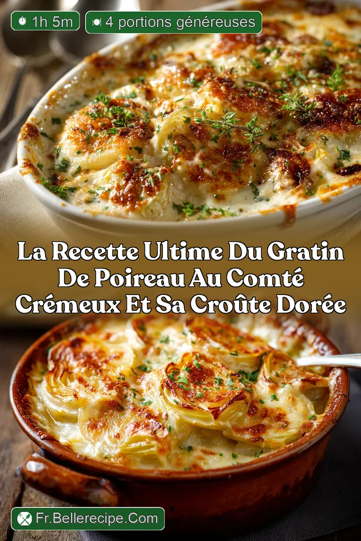 La recette ultime du Gratin de poireau au Comt&eacute; cr&eacute;meux et sa cro&ucirc;te dor&eacute;e