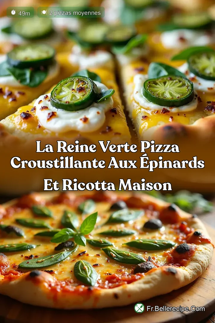 La Reine Verte Pizza Croustillante aux &Eacute;pinards et Ricotta Maison
