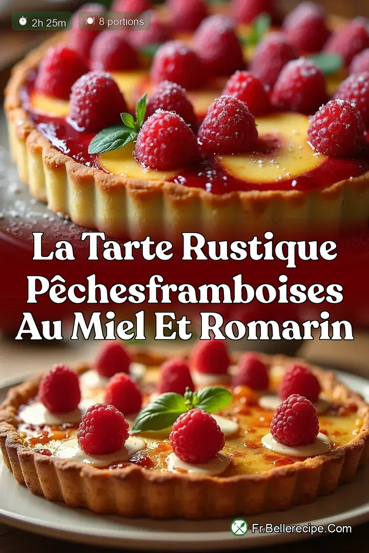 La Tarte Rustique P&ecirc;chesFramboises au Miel et Romarin