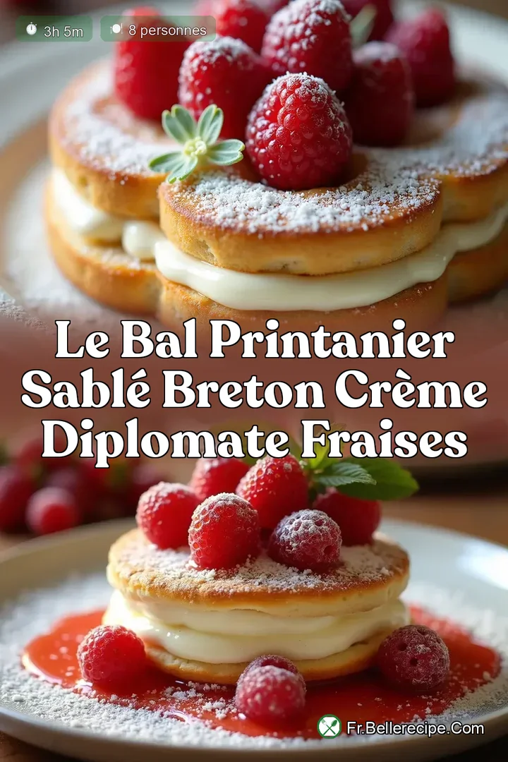 Le Bal Printanier Sabl&eacute; Breton Cr&egrave;me Diplomate Fraises