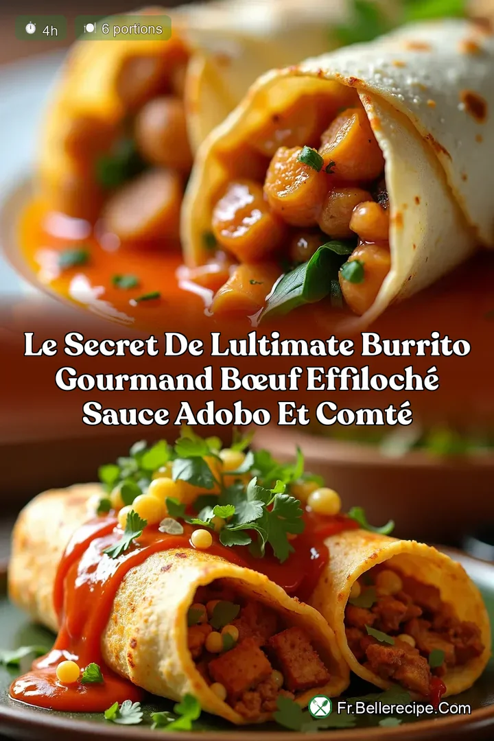 Le Secret de lUltimate Burrito Gourmand B&oelig;uf Effiloch&eacute; Sauce Adobo et Comt&eacute;