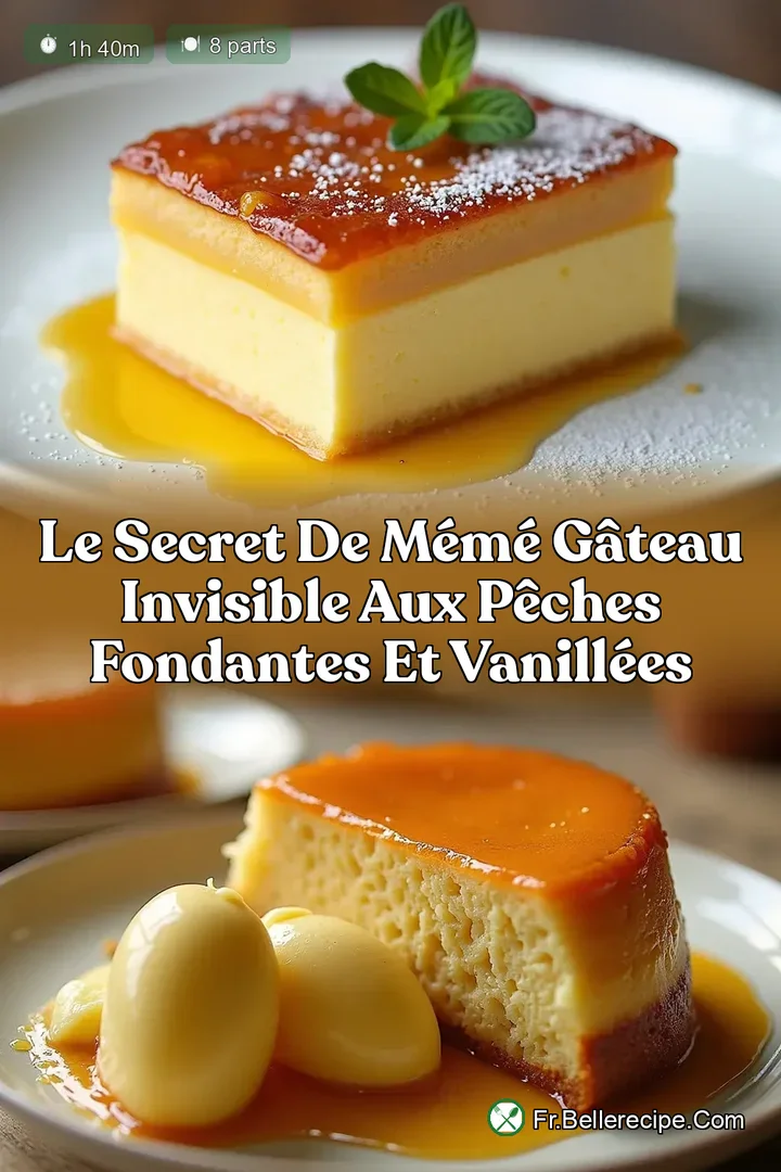 Le Secret de M&eacute;m&eacute; G&acirc;teau Invisible aux P&ecirc;ches Fondantes et Vanill&eacute;es