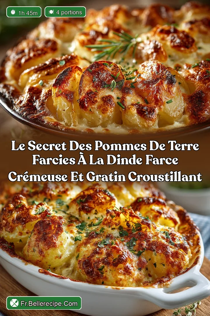 Le secret des Pommes de Terre Farcies &agrave; la Dinde Farce cr&eacute;meuse et gratin croustillant