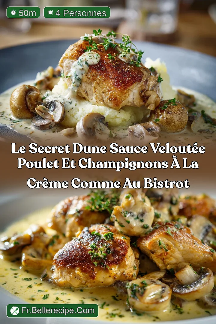 Le secret dune sauce velout&eacute;e Poulet et champignons &agrave; la cr&egrave;me comme au bistrot