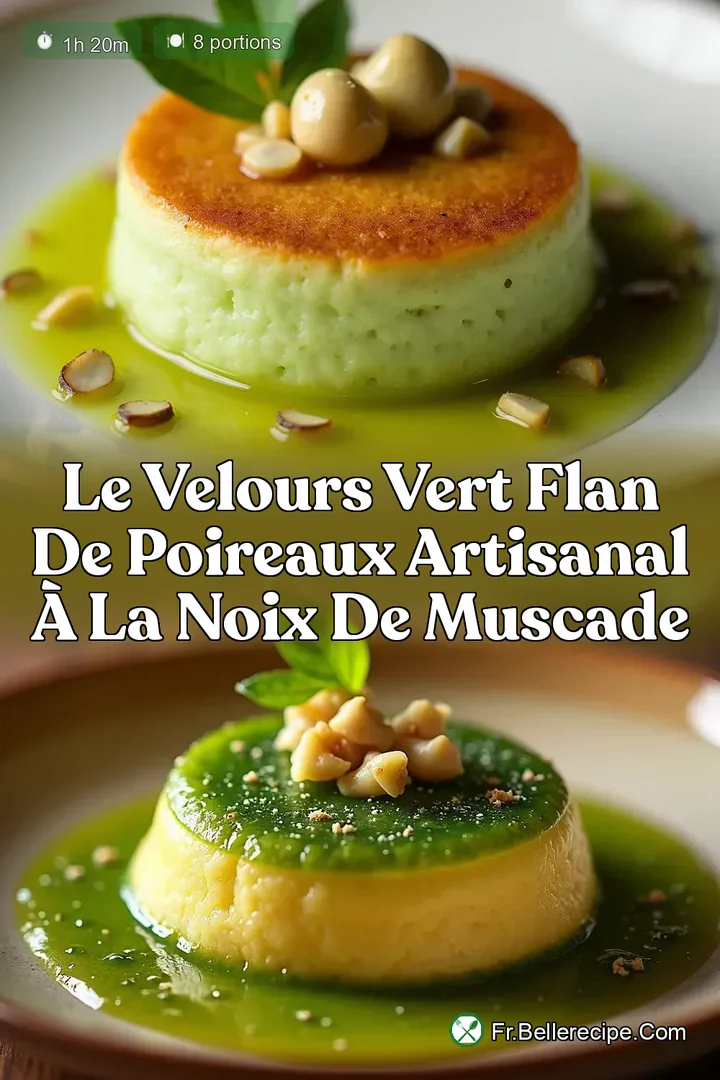 Le Velours Vert Flan de Poireaux Artisanal &agrave; la Noix de Muscade