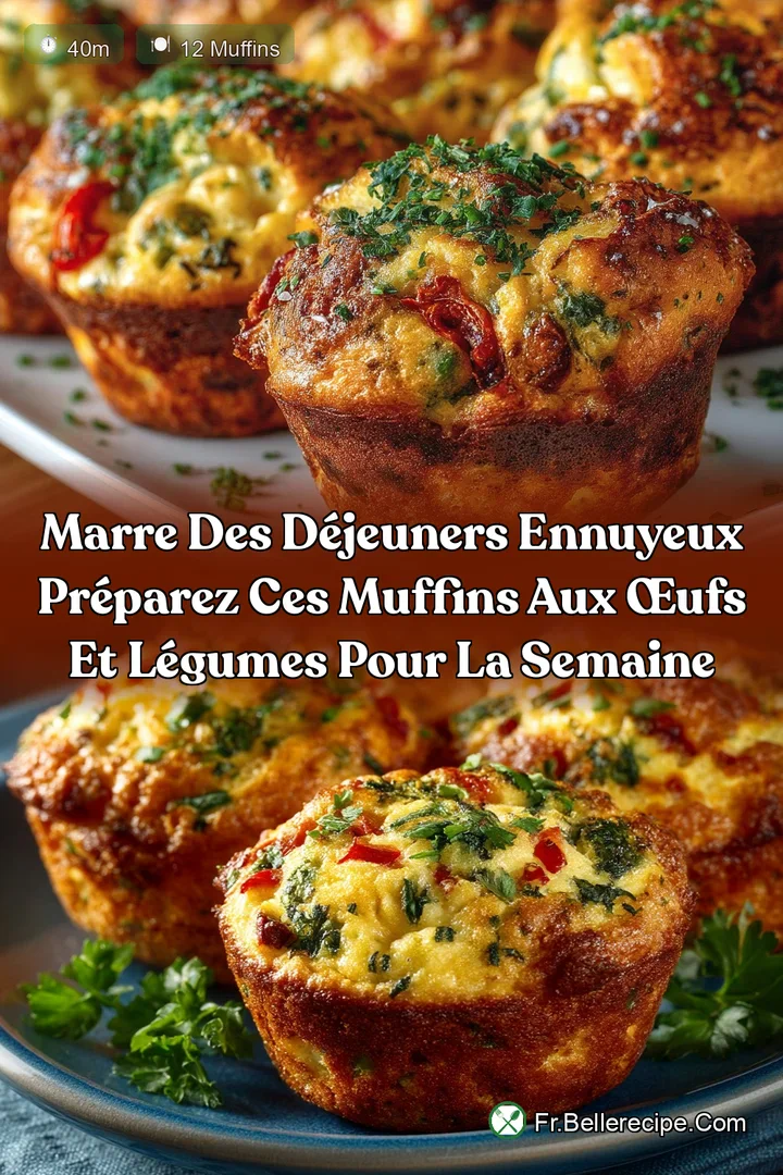 Marre des d&eacute;jeuners ennuyeux Pr&eacute;parez ces Muffins aux &oelig;ufs et L&eacute;gumes pour la semaine