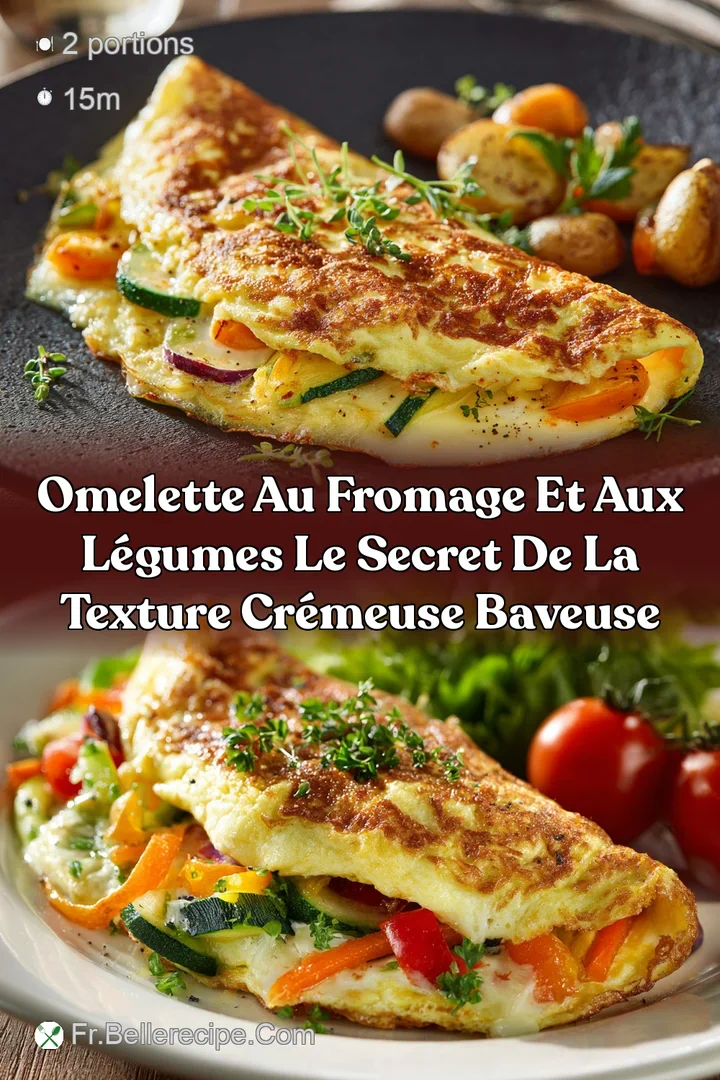 Omelette au fromage et aux l&eacute;gumes le secret de la texture cr&eacute;meuse baveuse