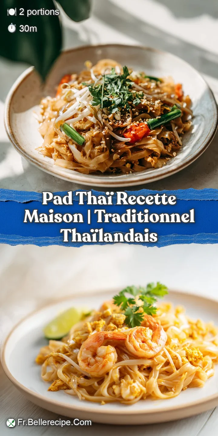 Close-up of glistening Pad Thai noodles, studded with vibrant shrimp. Crushed peanuts and lime add textural intrigue and z...