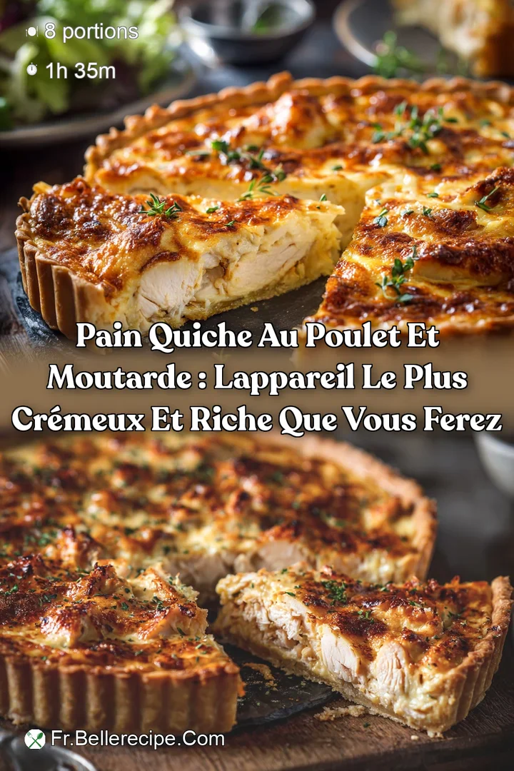 Pain quiche au poulet et moutarde : Lappareil le plus cr&eacute;meux et riche que vous ferez