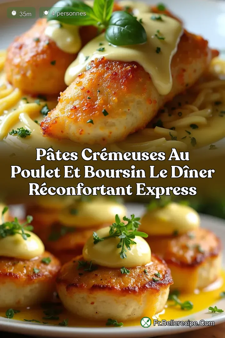 P&acirc;tes Cr&eacute;meuses au Poulet et Boursin Le D&icirc;ner R&eacute;confortant Express