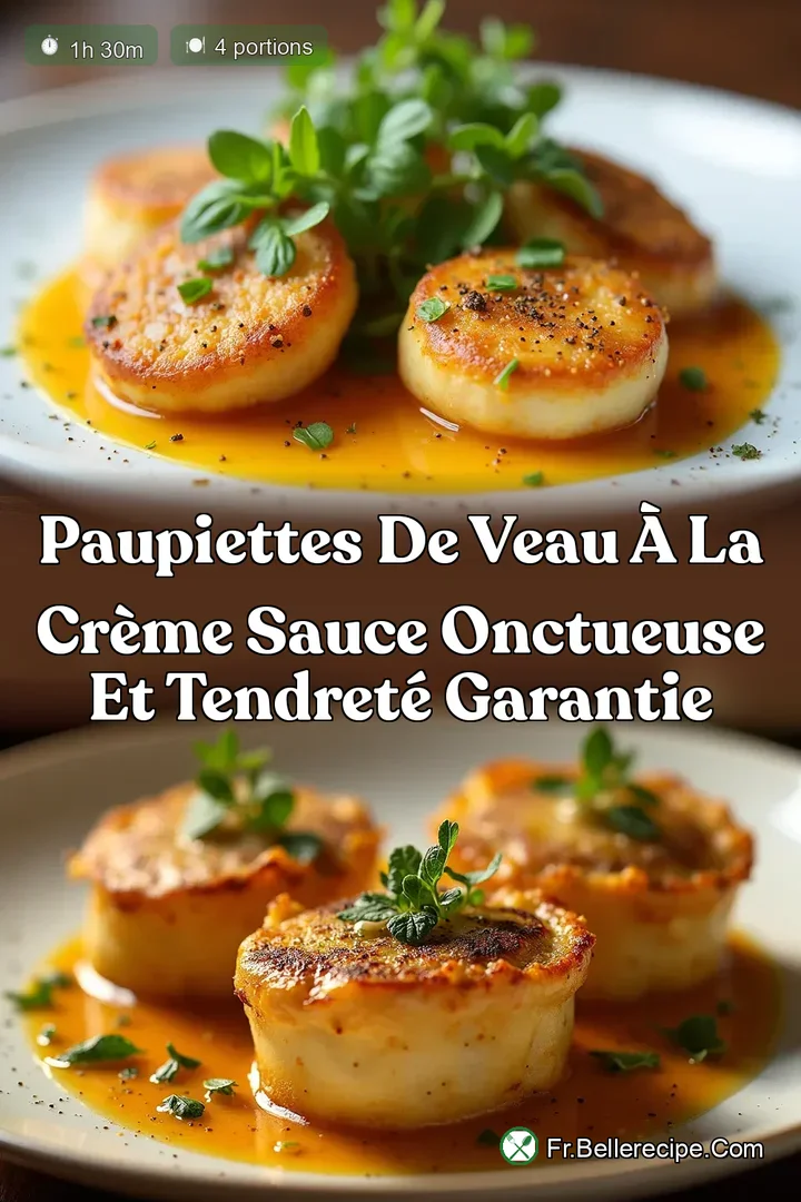 Paupiettes de Veau &agrave; la Cr&egrave;me Sauce Onctueuse et Tendret&eacute; Garantie