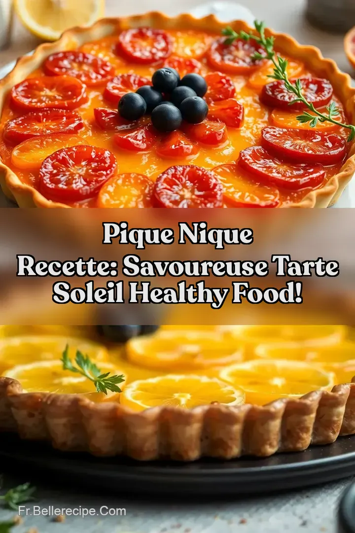 Pique Nique Recette: Savoureuse Tarte Soleil Healthy Food!