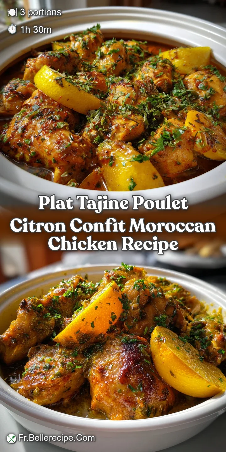 Plat Tajine Poulet Citron Confit Moroccan Chicken Recipe
