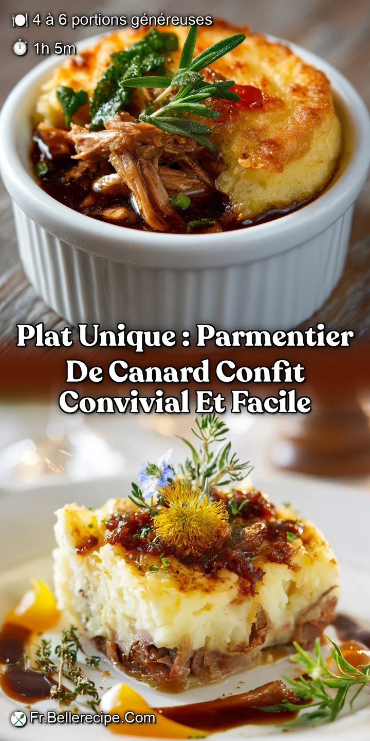 Plat Unique : Parmentier de Canard Confit Convivial et Facile