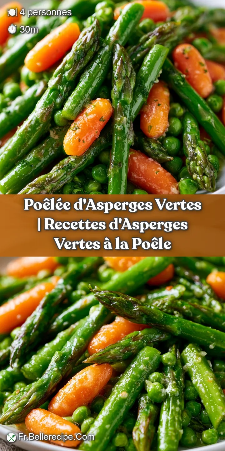 Gros plan sur des pointes d'asperges tendres et croquantes, luisantes de beurre fondu avec un l&eacute;ger voile de vapeur.