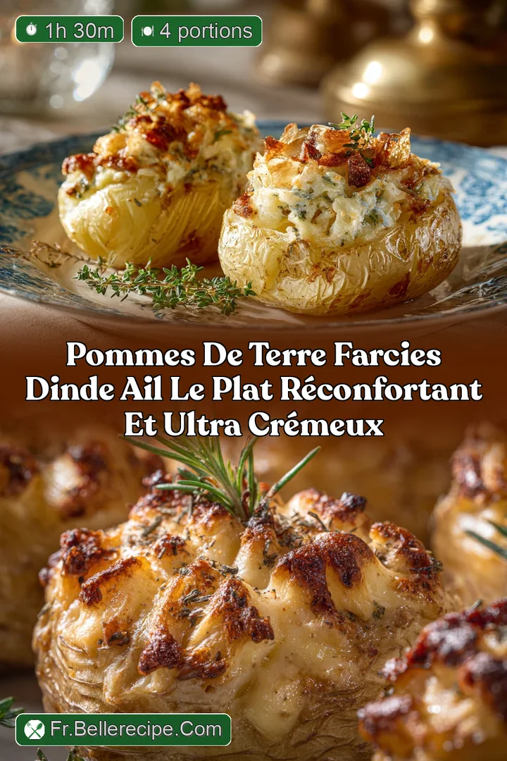 Pommes de Terre Farcies Dinde Ail Le Plat R&eacute;confortant et Ultra Cr&eacute;meux