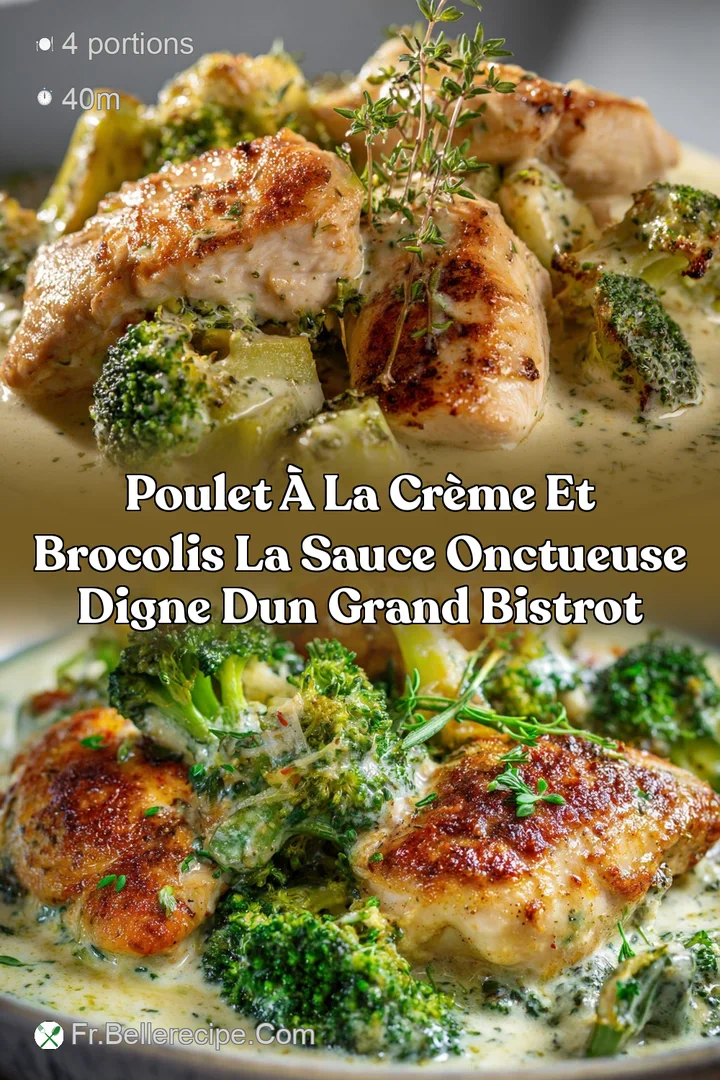 Poulet &agrave; la cr&egrave;me et brocolis La sauce onctueuse digne dun grand bistrot