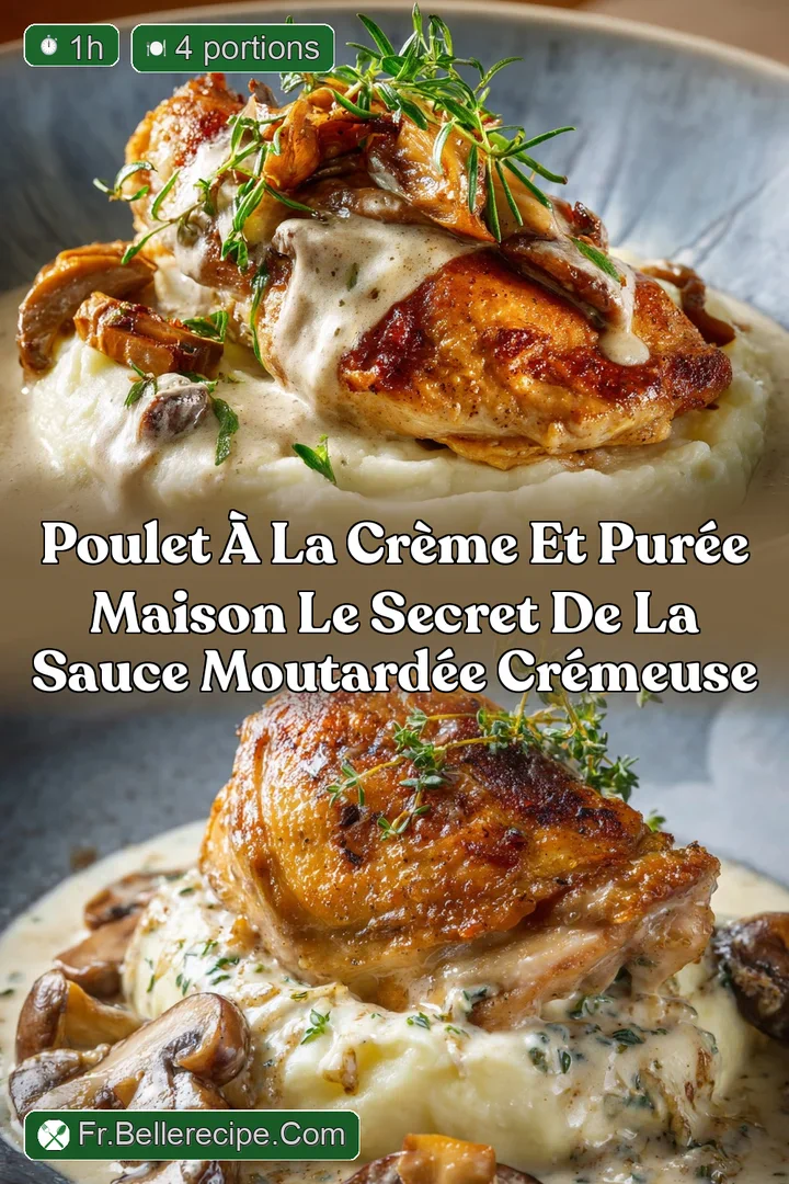 Poulet &agrave; la cr&egrave;me et pur&eacute;e maison Le secret de la sauce moutard&eacute;e cr&eacute;meuse