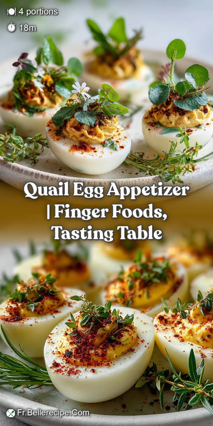 Close-up of a quail egg bite: creamy filling, bursts of orange roe, and fresh herbs atop golden toasted bread.