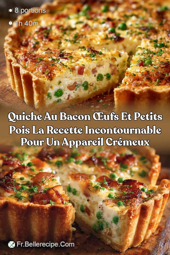 Quiche au bacon &oelig;ufs et petits pois La recette incontournable pour un appareil cr&eacute;meux