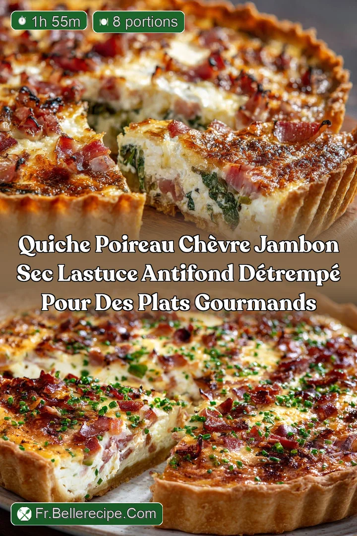 Quiche poireau ch&egrave;vre jambon sec Lastuce antifond d&eacute;tremp&eacute; pour des plats gourmands