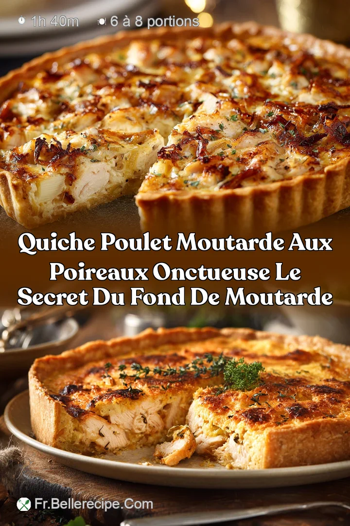 Quiche poulet moutarde aux poireaux onctueuse le secret du fond de moutarde