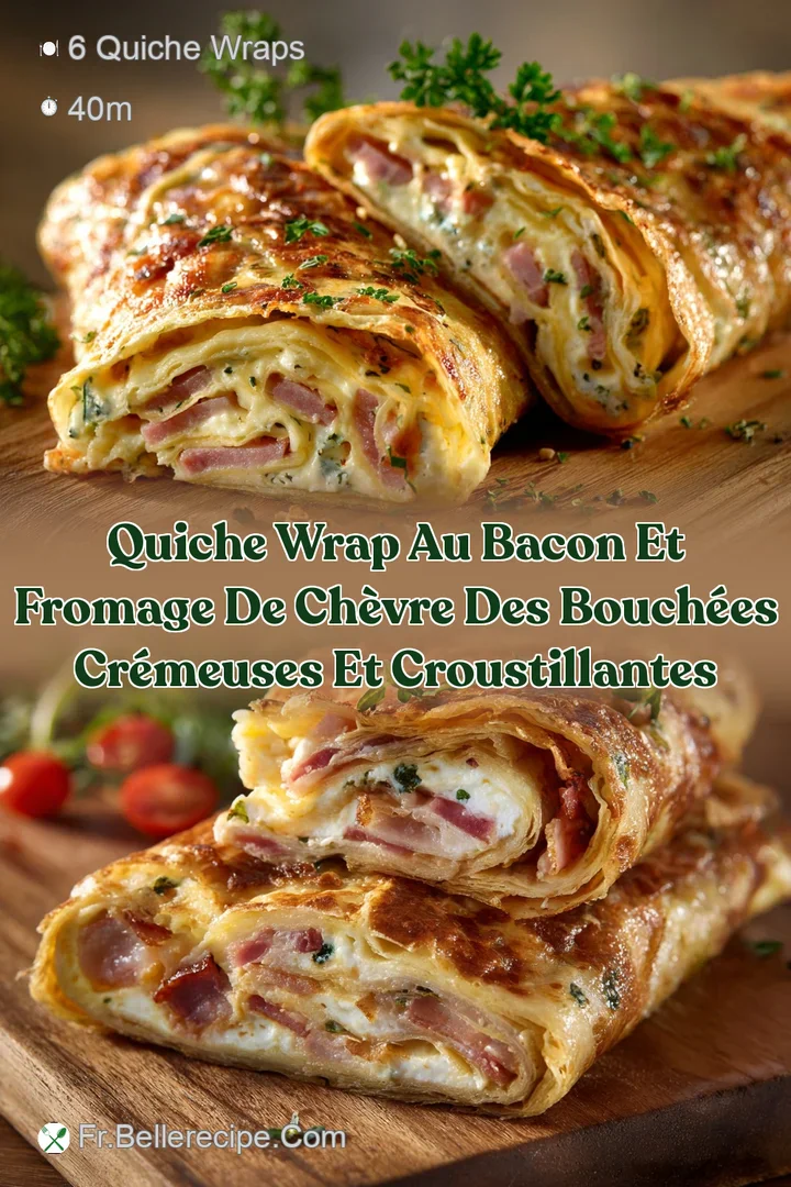 Quiche Wrap au bacon et fromage de ch&egrave;vre des bouch&eacute;es cr&eacute;meuses et croustillantes