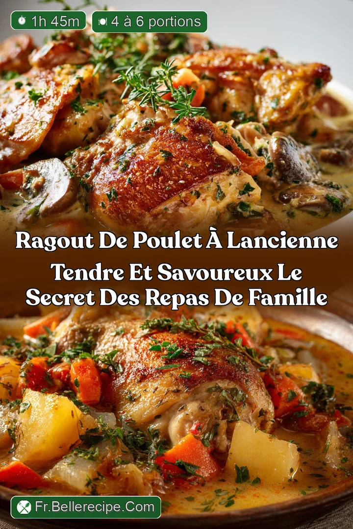 Ragout de Poulet &agrave; lAncienne Tendre et Savoureux le Secret des Repas de Famille