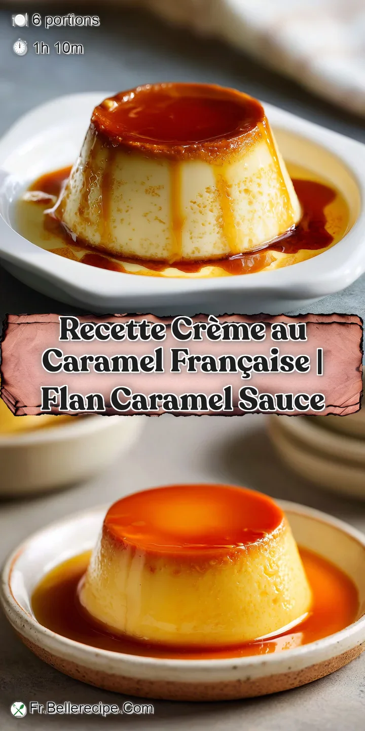 Close-up of Cr&egrave;me au Caramel; a trembling pale yellow custard with a glistening amber caramel top, hints of caramelized su...