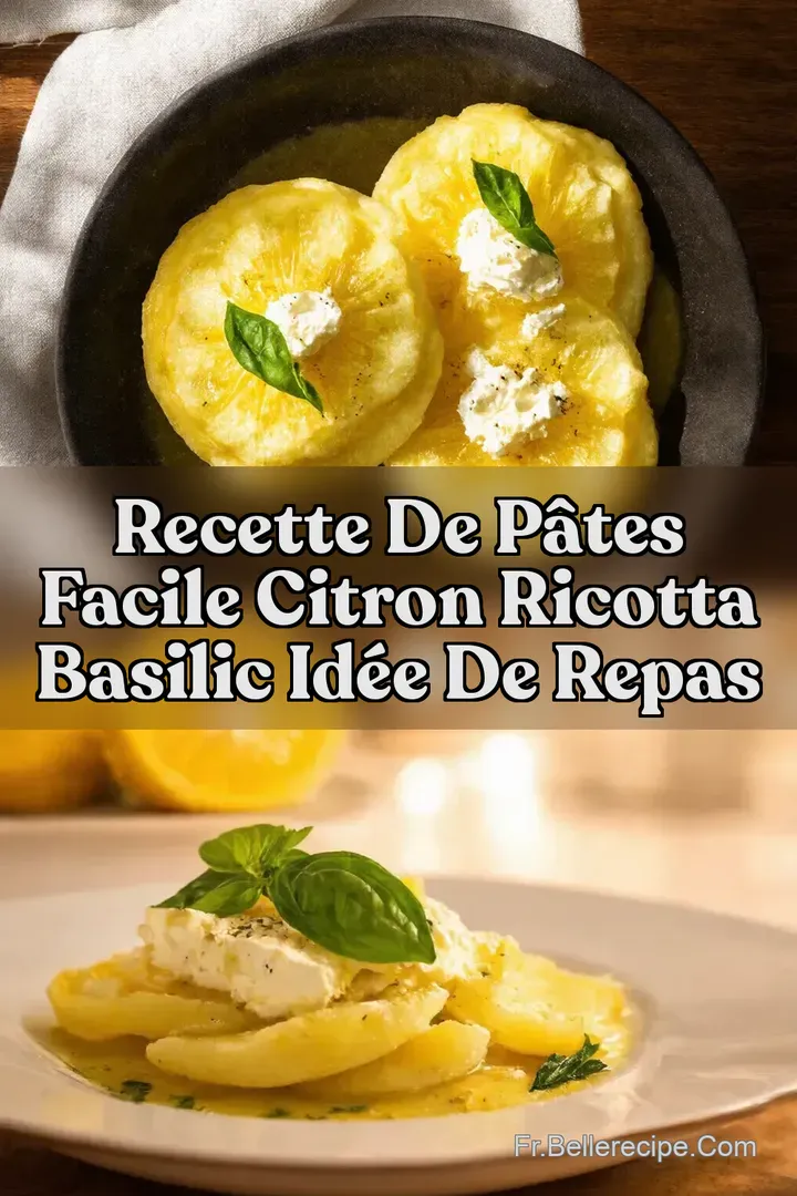 Recette de P&acirc;tes Facile Citron Ricotta Basilic Id&eacute;e de Repas