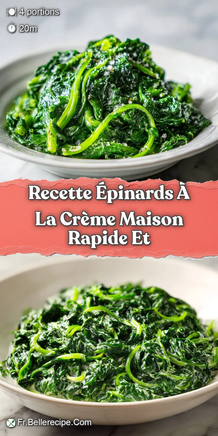 Close-up shot of lush creamed spinach, showcasing its velvety smooth texture and vibrant, appetizing color.