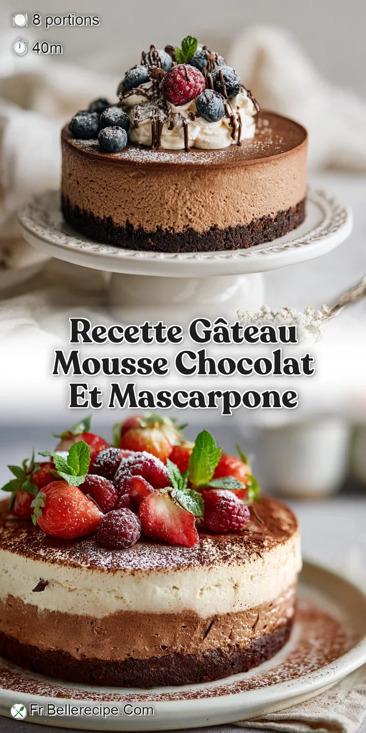 Rich, glossy dark chocolate mousse cake close-up reveals its velvety texture and irresistible depth, hinting at pure indul...