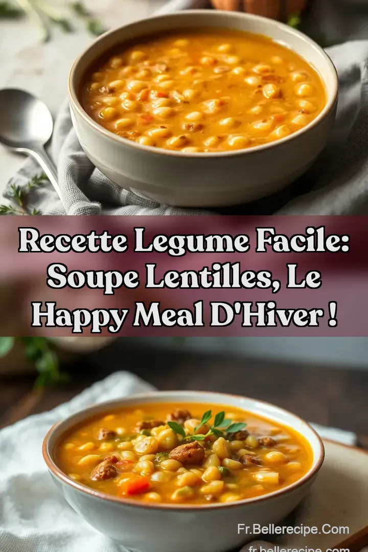Recette legume Facile: Soupe Lentilles Le Happy Meal d Hiver !