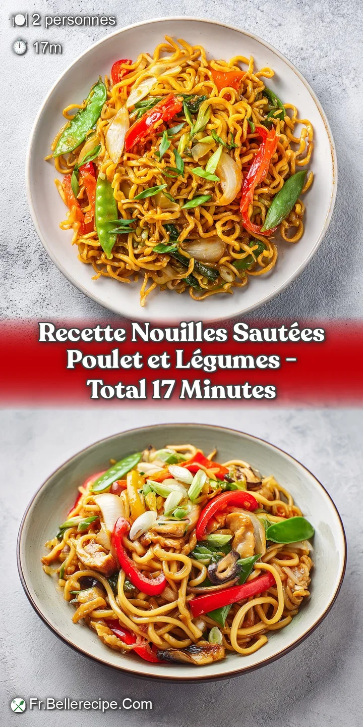 Close-up of glossy, golden noodles intertwined with juicy chicken, showcasing the delicious texture and vibrant colors of ...